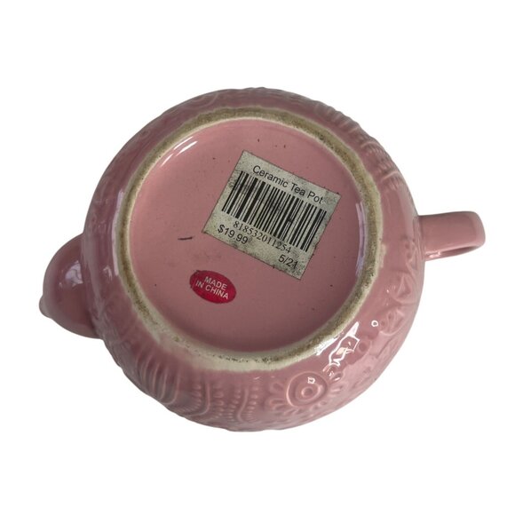 Pink Ceramic Floral Teapot With Handle & Spout - Picture 6 of 7